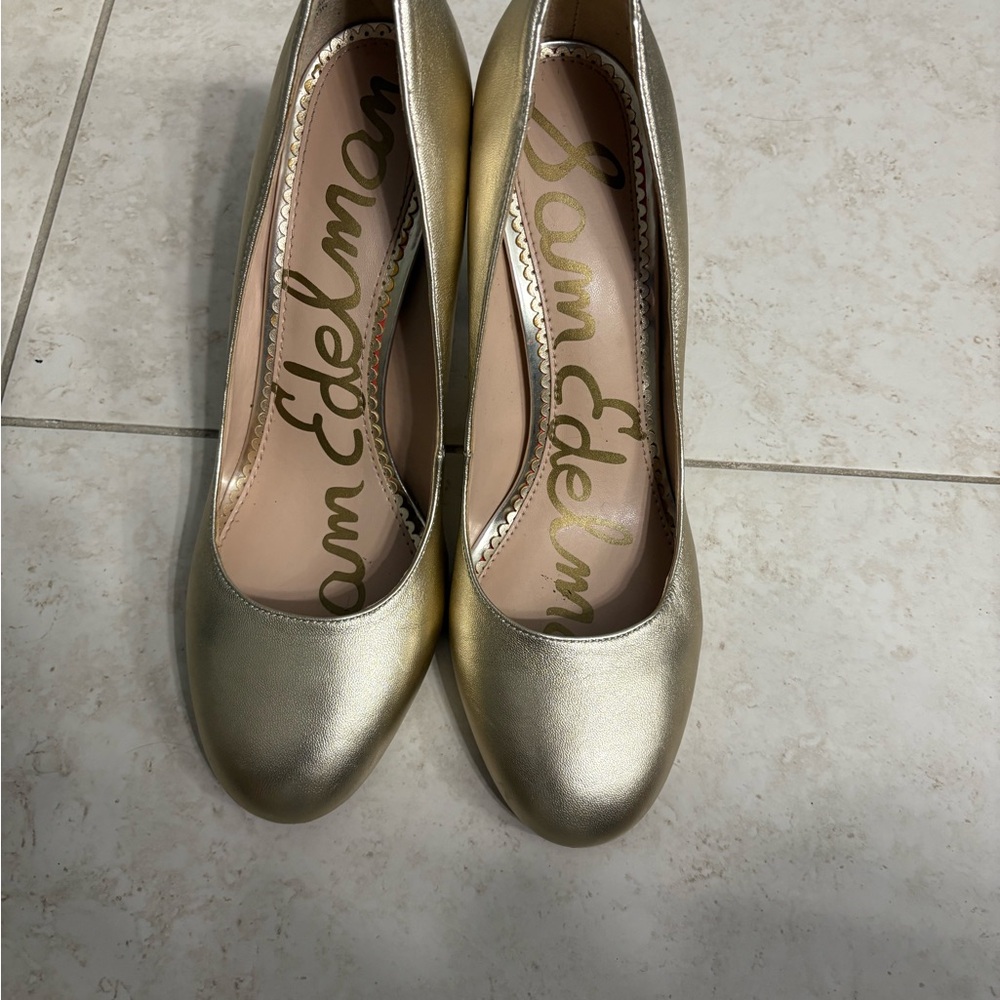 Sam Edelman Metallic Gold Heels